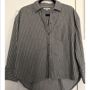 Madewell gray & white oversized button up